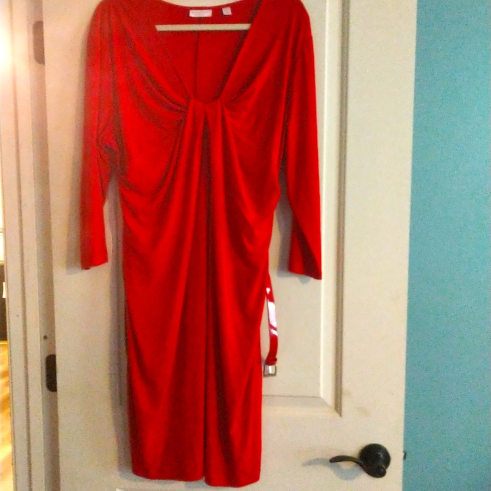 SEXY Red v neck dress